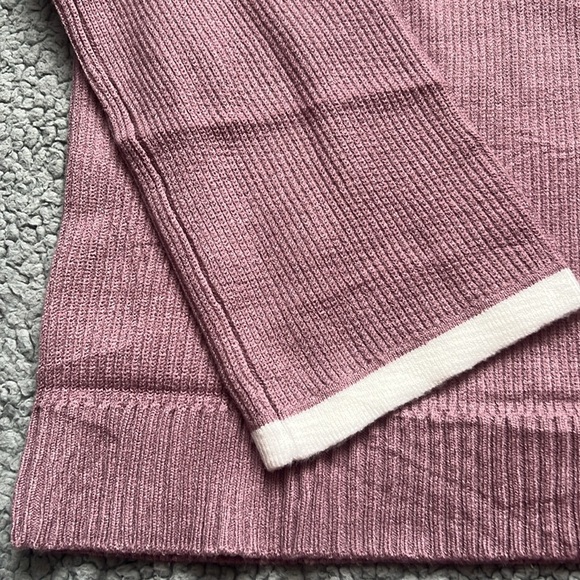 NWT ZESICA Women's V-Neck Long Sleeve Oversized Casual Collared Knit Pullover - Picture 4 of 8